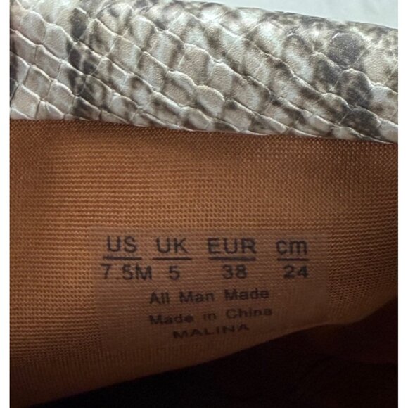 SIZE 7.5 ZODIAC Women's Black White Snake Print Western Ankle Cowgirl Boot - Picture 3 of 12